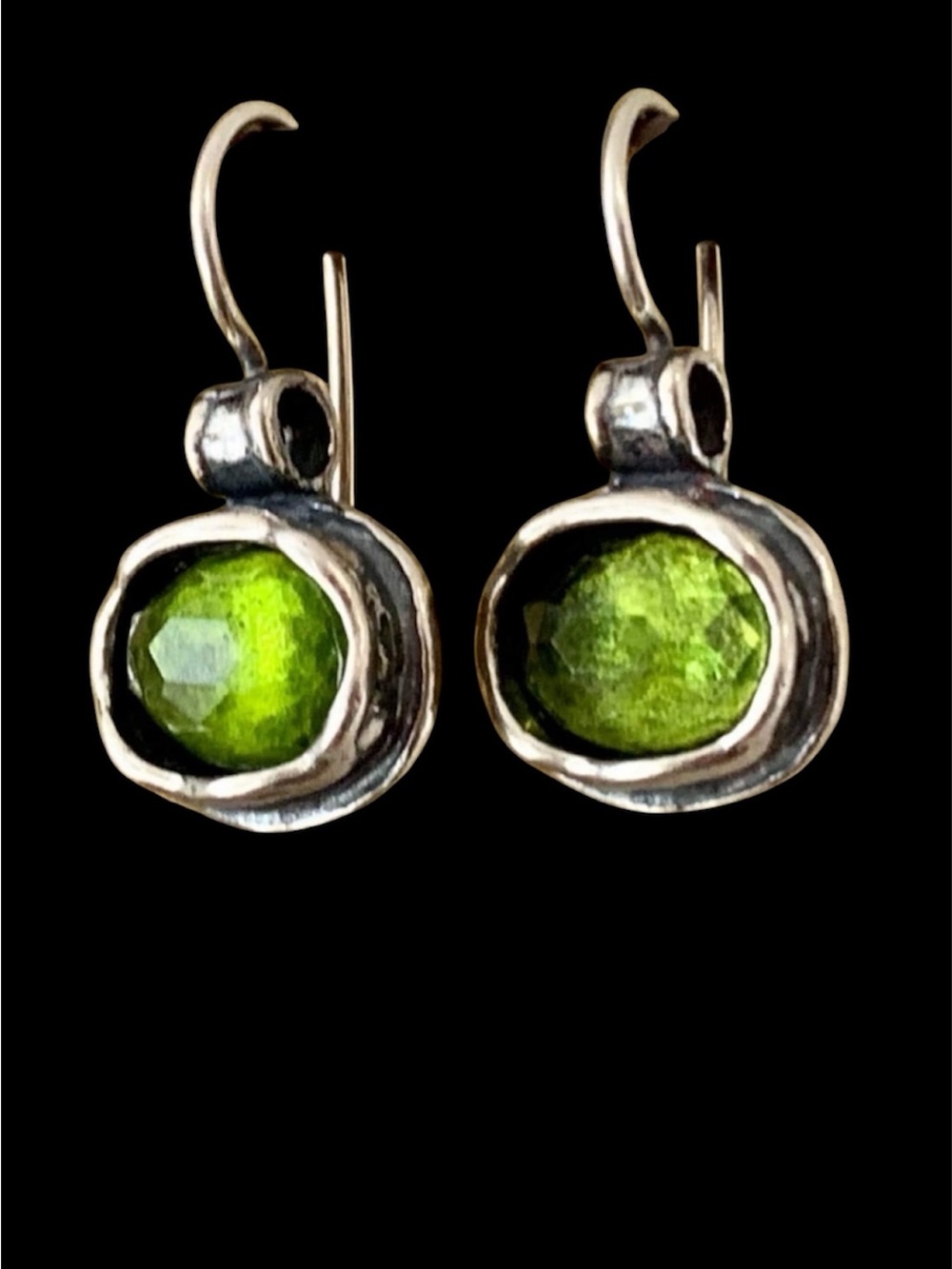 Silpada Silver Green Quartz Earrings 925 Sterling Silver - Picture 4 of 4